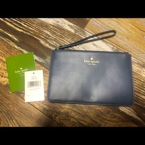 Authentic Kate Spade Consell Blue Leather Wristlet